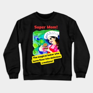 Super Mom: The magical baker who turns flour into delicious creations! Crewneck Sweatshirt